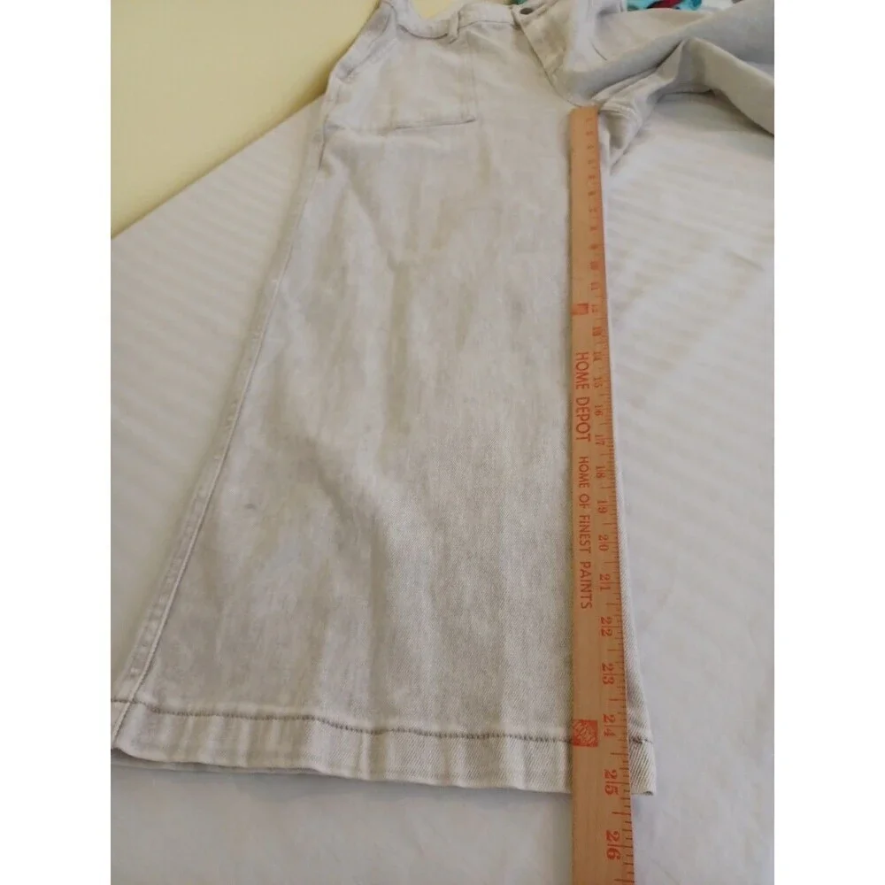 Universal Thread beige wide leg cropped jeans women's 12 neutral stonewash